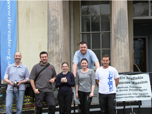 The team standing outside the mansion house (2)