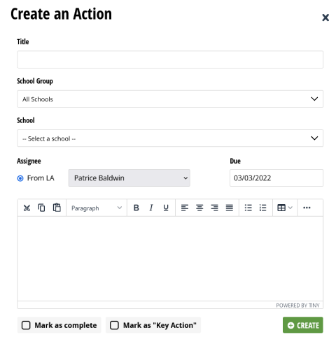 create an action