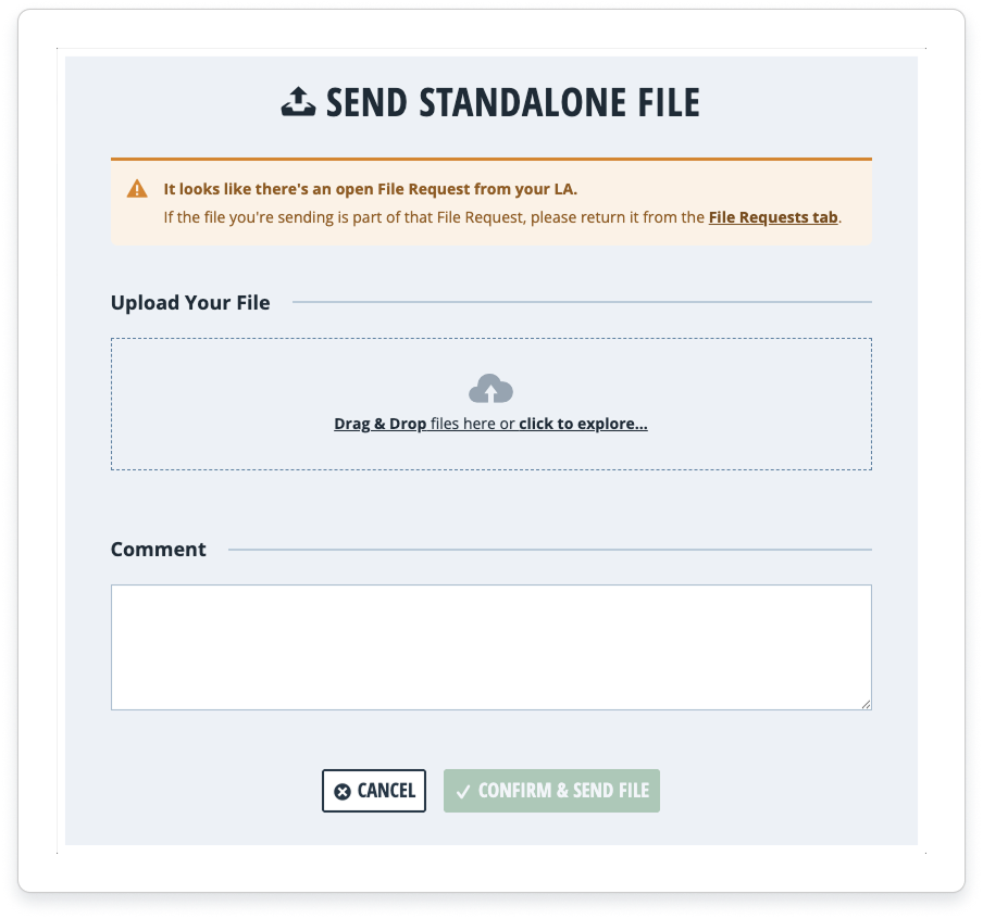 Screenshot of a banner in an upload modal