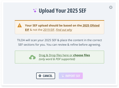 TILDA upload screenshot